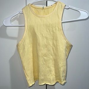 Yellow Fashion Nova Racerback Crop Top